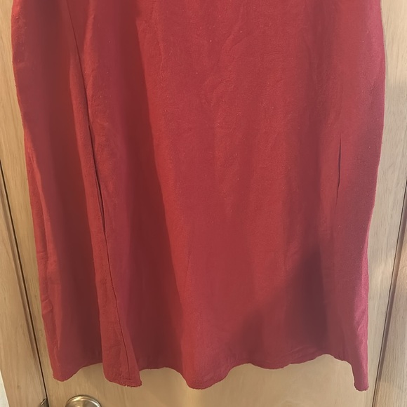 Eileen Fisher Women's Raw Silk Dress Red Size Medium - Picture 4 of 11